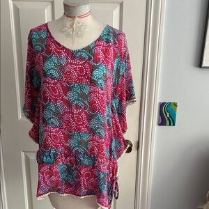 Tolani Pink and Blue silk top
